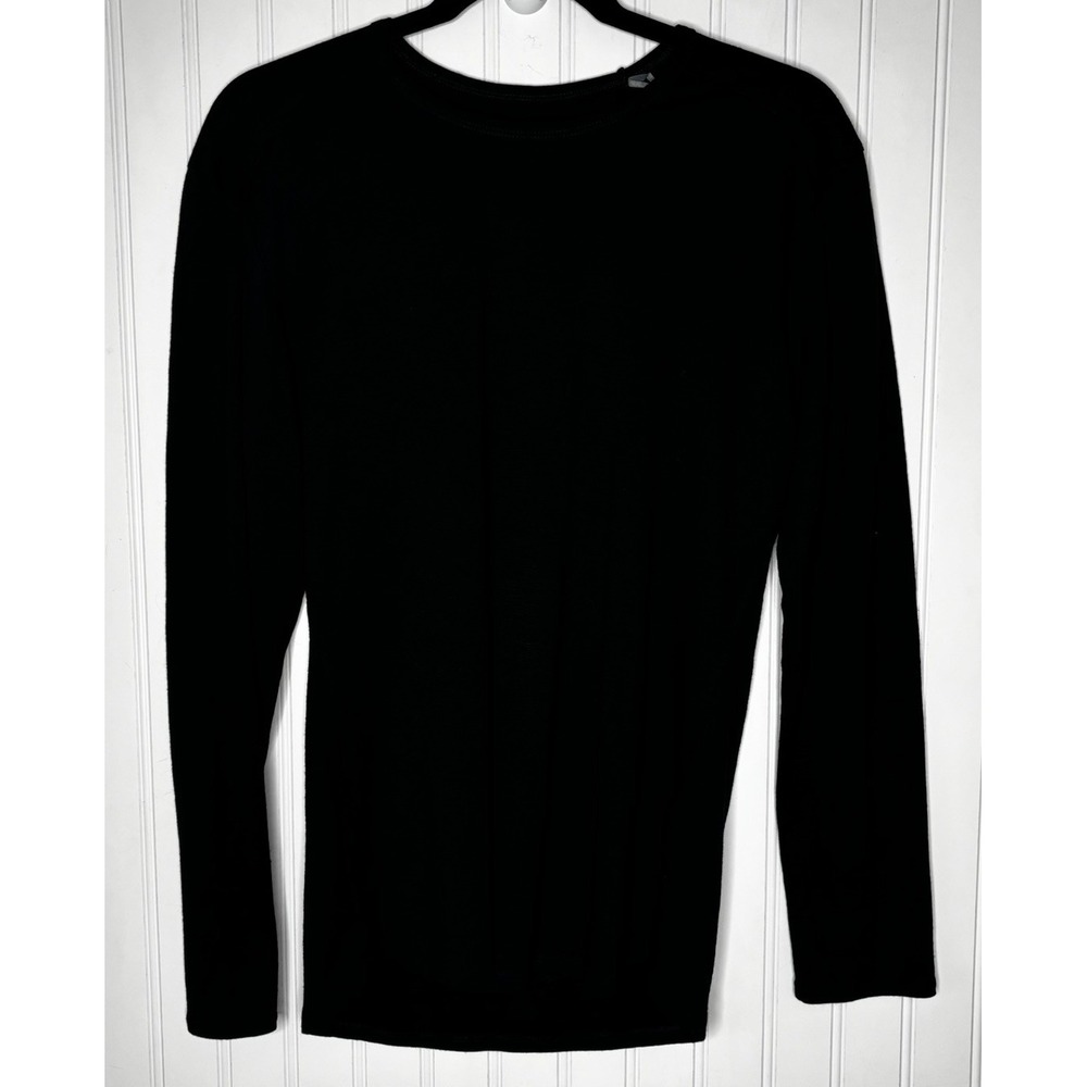 Seg'Ments 100% Merino Wool Base Layer Top LG Black Minimalist Gorpcore Outdoor